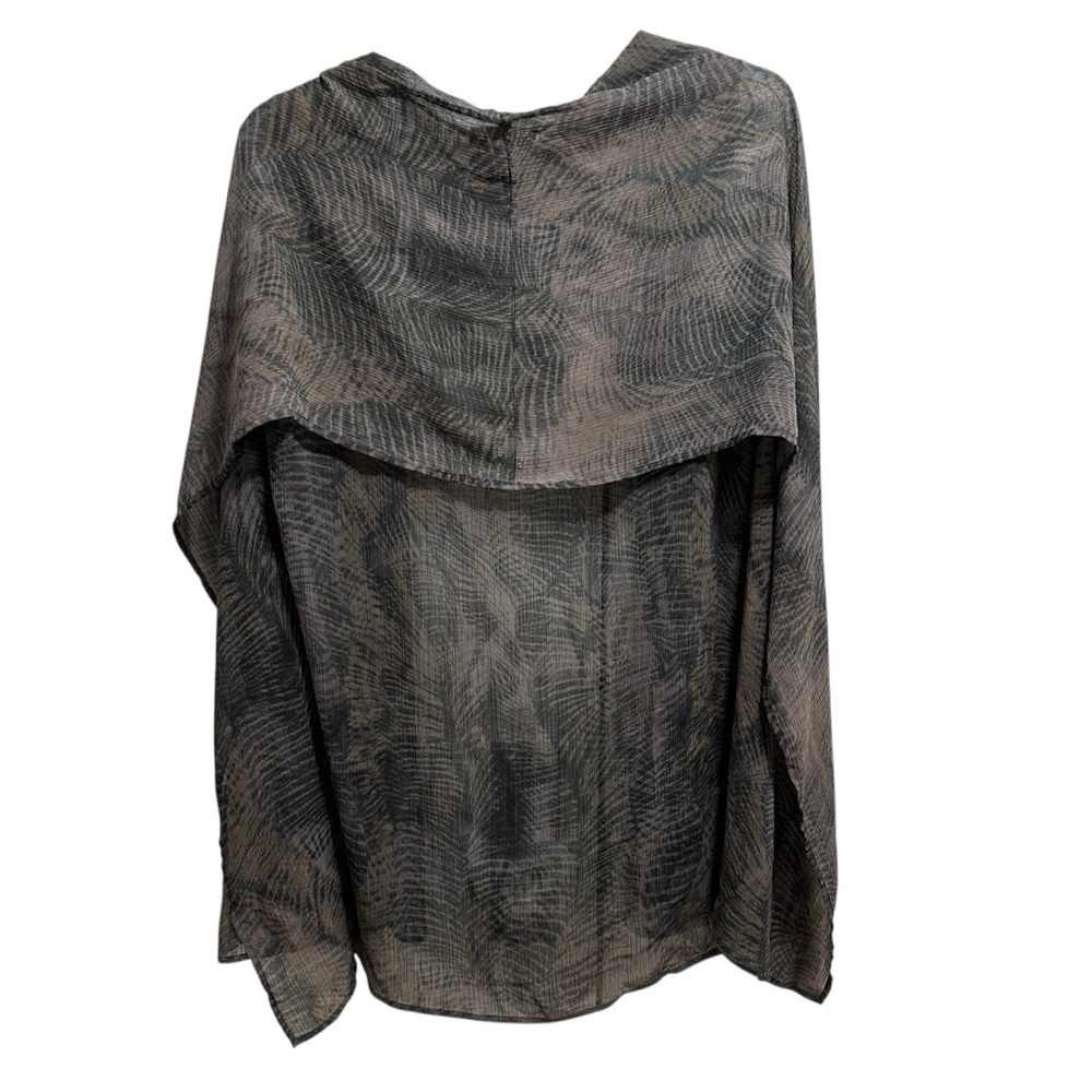 Coldwater Creek sheer tropical palm leaf print kimono in gray hue OS fits all - Picture 8 of 10